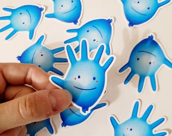Pegatina de globo con guante médico/Pegatina de vinilo impermeable para botella de agua de portátil