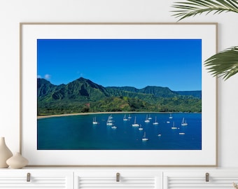 Hanalei Bay, Hawaii Wall Art, Kauai Print, Hawaii Photography, Large Wall Art, Hawaii Poster, Ocean Print, Travel Photography, Coastal Art