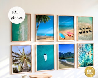 Coastal 100+ Prints, beach gallery wall set, coastal photography, summer ocean digital posters, printable wall art, shark art, Beach BUNDLE