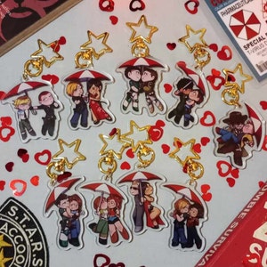 Resident Evil Ship Umbrella star Keychain Charms