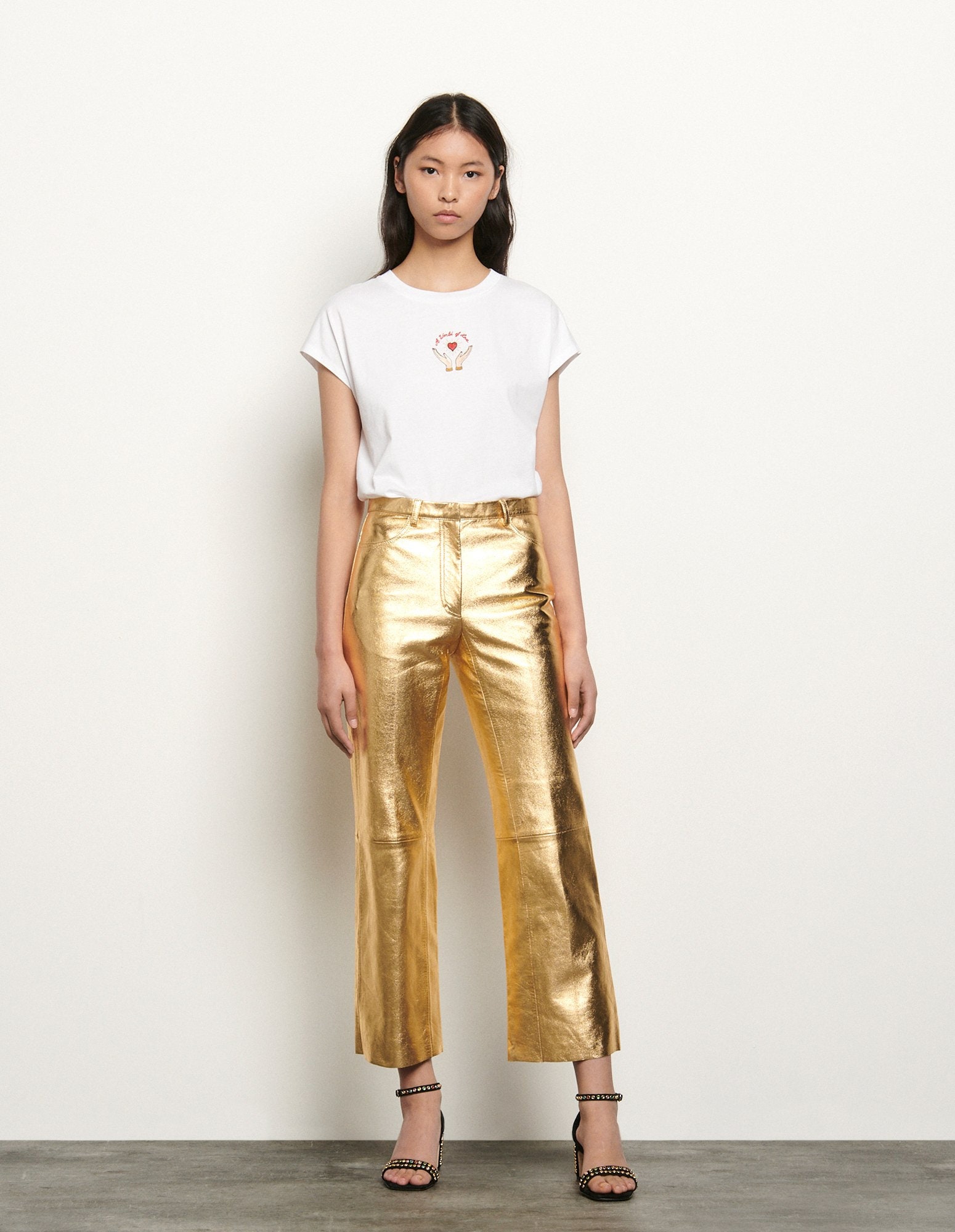 Women Gold Metallic Foil Leather Pants Elite Edition Etsy