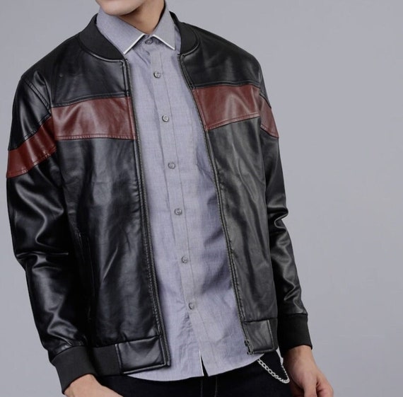 Men Black and Brown Solid Casual Tailored Color Blocked Bomber -  Norway