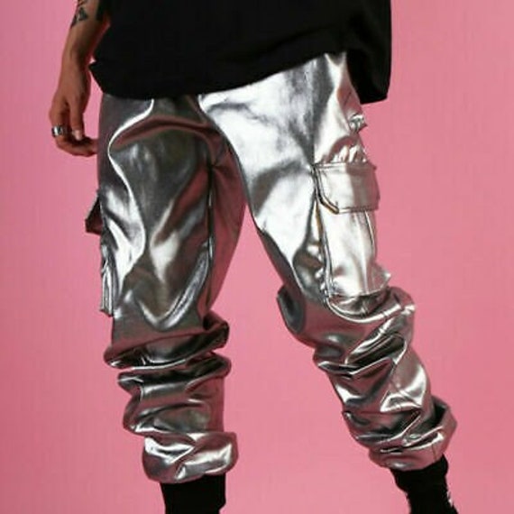 Silver Futurisitic Mens Pants Costume