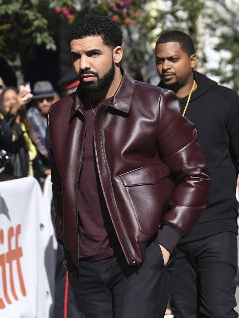 Drake Film Festival Maroon Leather Jacket - Jacketpop