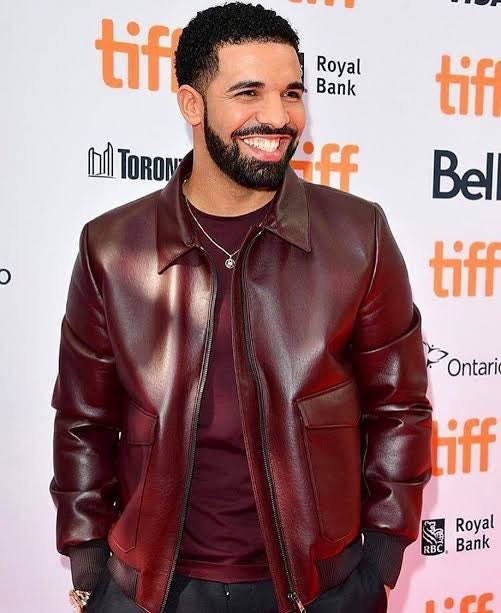 Drake Film Festival Maroon Leather Jacket - Jacketpop