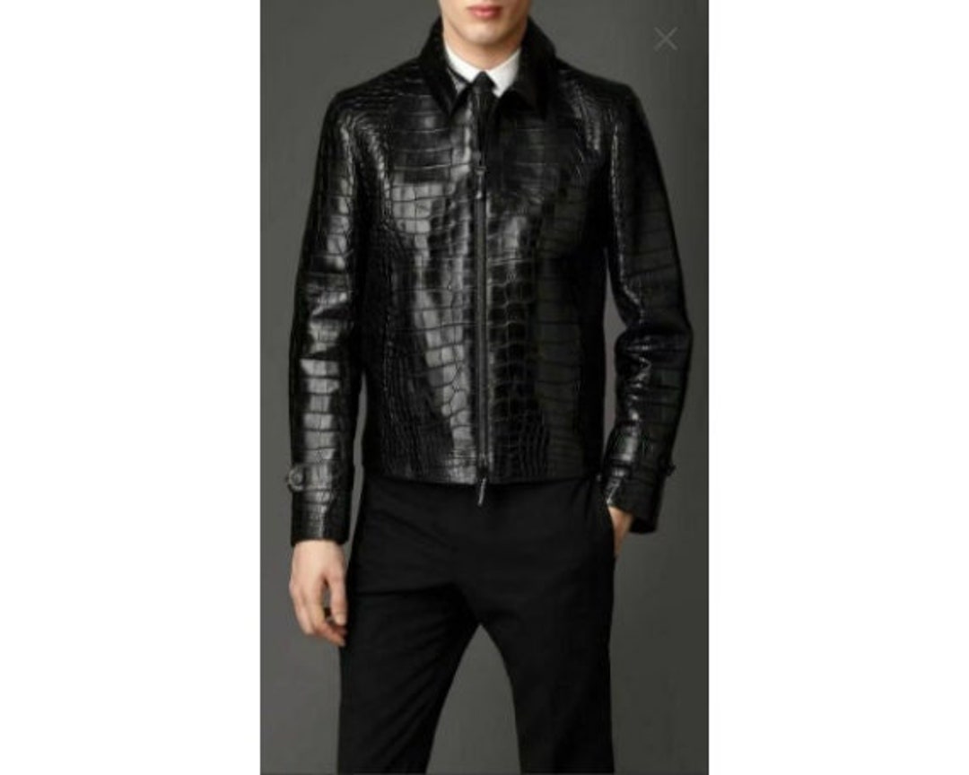 100% Real Crocodile/Alligator Leather Jacket Made To Measure-Customize  Jacket