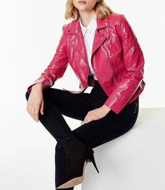 Pink top patent jacket