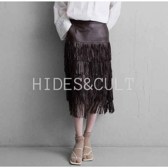 Black layered cheap fringe skirt