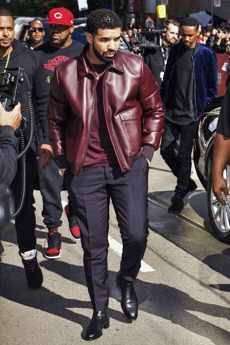 Drake Film Festival Maroon Leather Jacket - Jacketpop