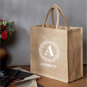 Personalized Logo Jute Bag With Handlebeach Bag market Tote - Etsy