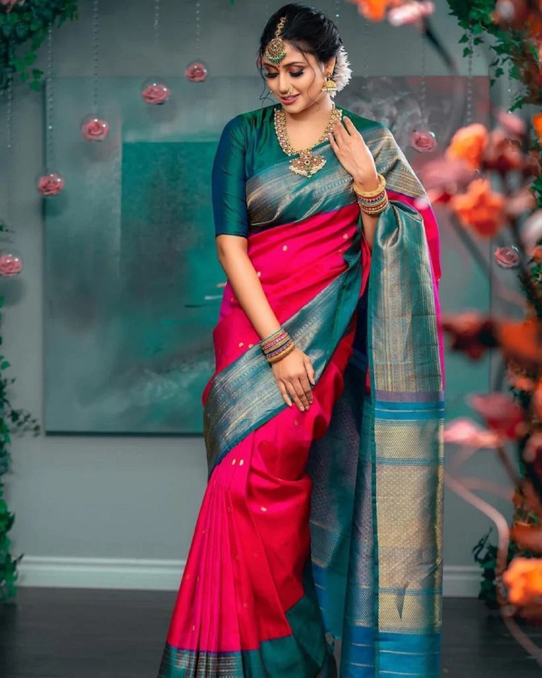 Beautiful Banarasi Soft Silk Saree Party Wear Sari Lightweight - Etsy