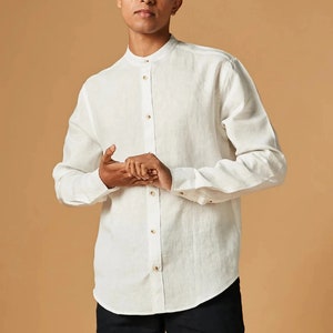 Band Collar Shirt - Etsy