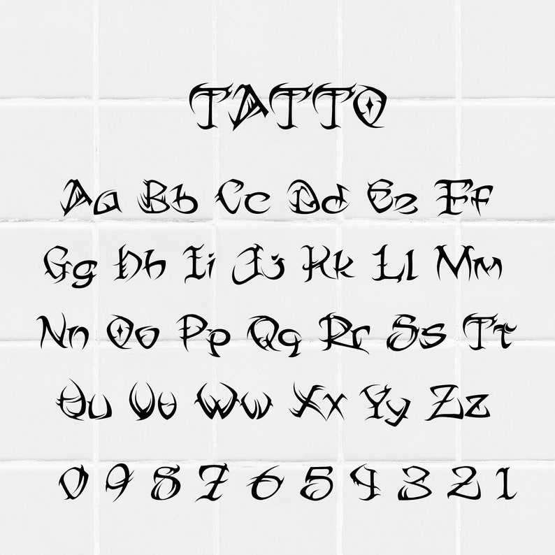 Tattoo Font SVG Instant Download Tattoo Alphabet Svg Tattoo Etsy