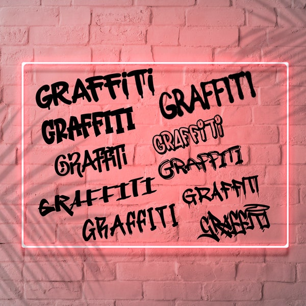 10 Graffiti Font Bundle Svg Png , Urban Font Bundle, Cricut Svg Png , Silhouette Fonts Svg Png, Alphabet Designs Svg Png