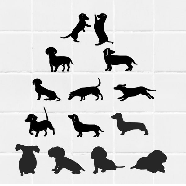 Dachshund silhouette svg, 14 dachshund clipart,dachshund teckel svg, miniature dachshund svg, dachshund file svg png,silhouette cricut files