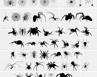 Spiders Svg,48 spiders clipart,spiders svg bundle,spiders design,spider cut file Svg Png ,halloween spider svg