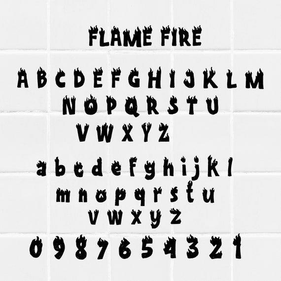 Flame Font SVG PNG Fire Font Flame Font for Cricut Blaze Etsy Canada