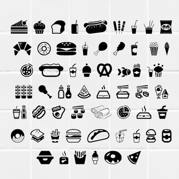 Fast food 55 clipart,junk food,hamburger,hot dog,pizza,donut,snack,Svg Png food icons