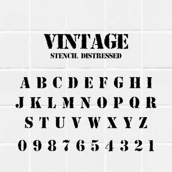 Military Style Number Stencil Set 0-9 Stencil Font Army Number Stencils