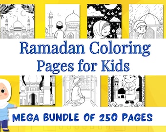 250 Ramadan Coloring Pages for Kids: Mega Bundle (Digital Download)
