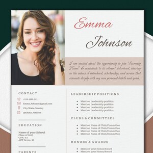 Sorority Resume & Cover Letter, Pink Resume Template with Photo, Easy to Customize in Google Docs and Word, Rush Resume Template, College CV