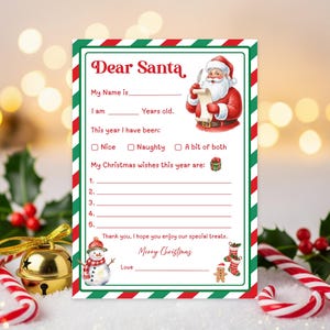 Printable Letter to Santa - Easy-To-Print Santa Letter Template, Instant Download | 6003-LTS-01