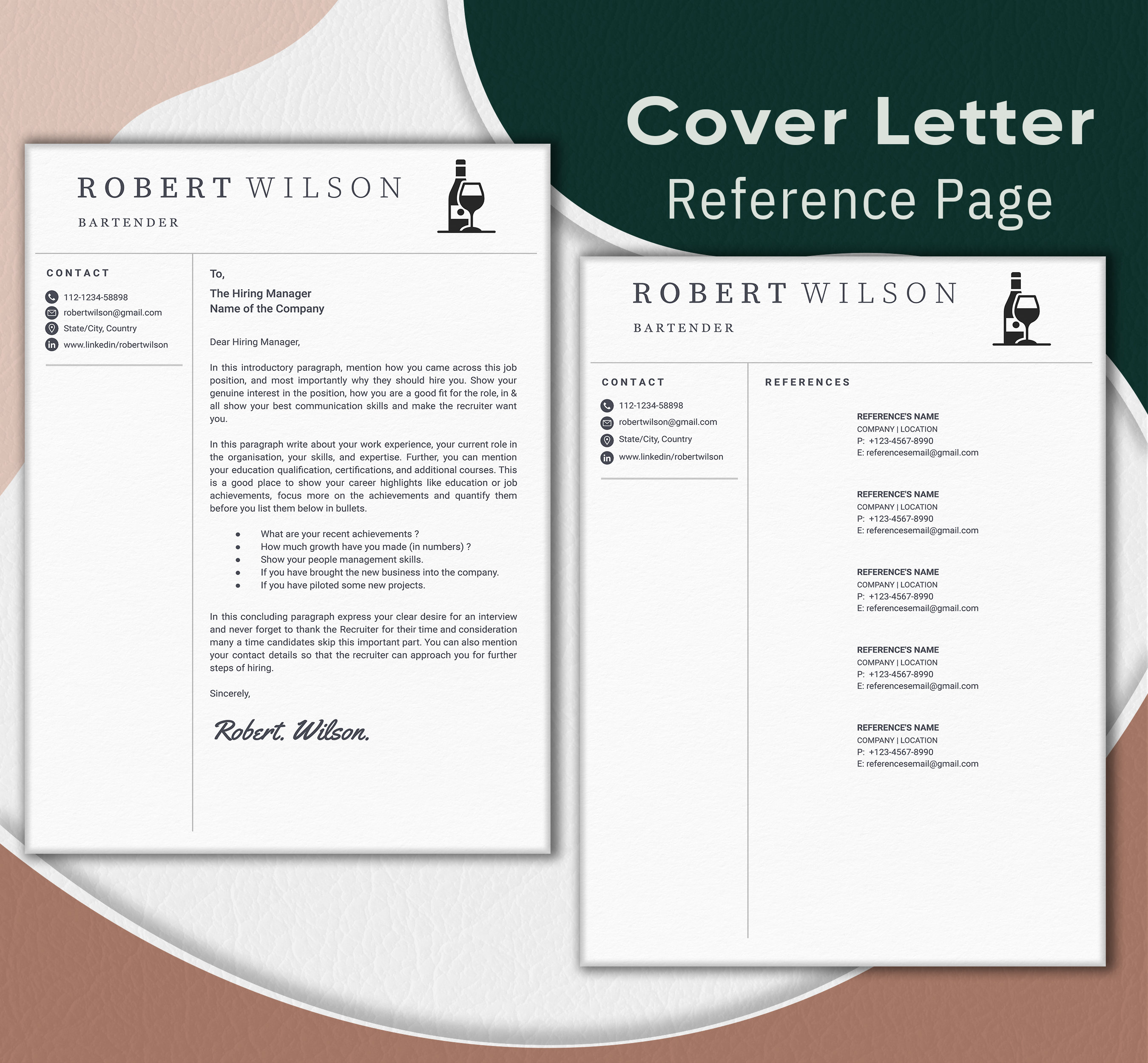 Bartender Resume Template Bar - Il Fullxfull.4888609334 Guif