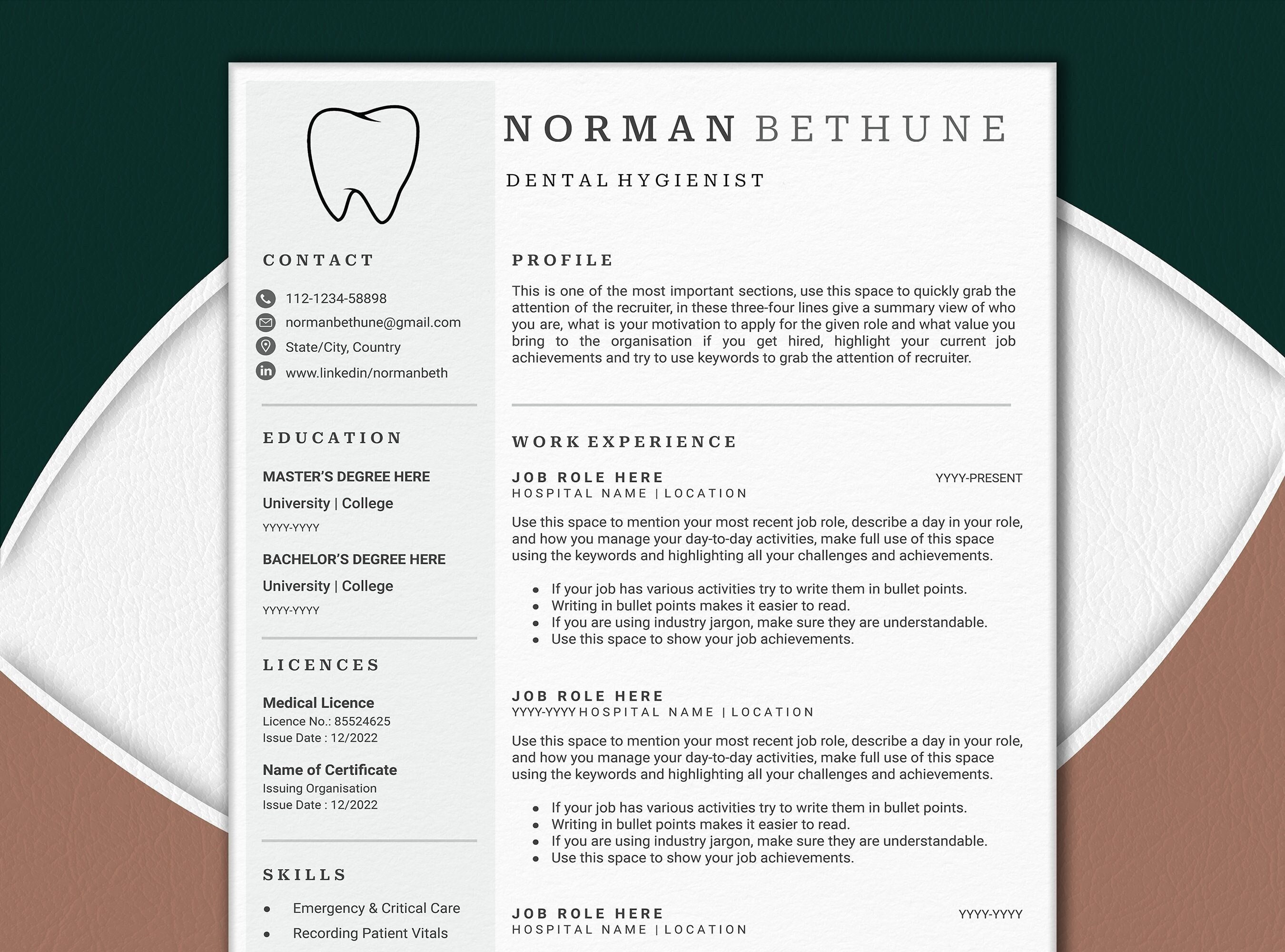 Dental Resume Template Dental Assistant Resume Dental Hygiene