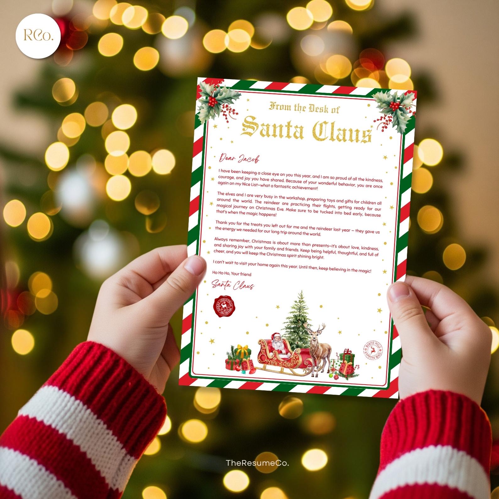 Letter From Santa, Nice List Certificate Bundle – Printable & Editable ...