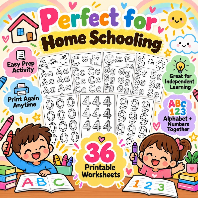 Number Letter Racing Alphabet & Number Tracing Bundle, A-Z Letters, 0-9 Numbers (PDF ...