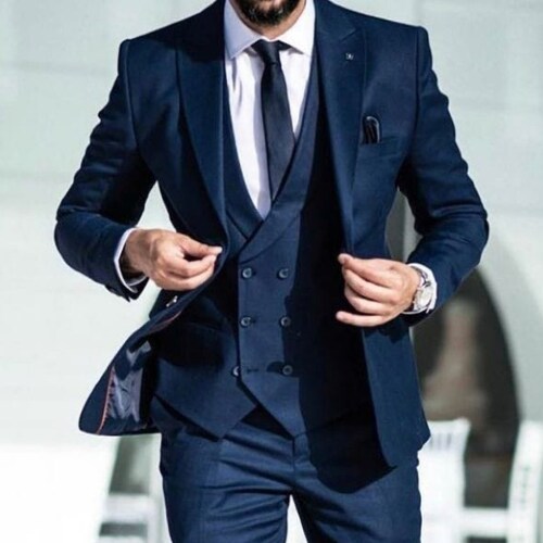 Navy Blue Wedding Suit - Etsy