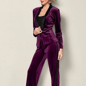 Women Velvet Suit Purple Velvet Tuxedo for Women Slim Fit - Etsy