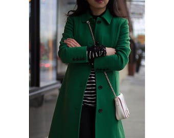bright green parka