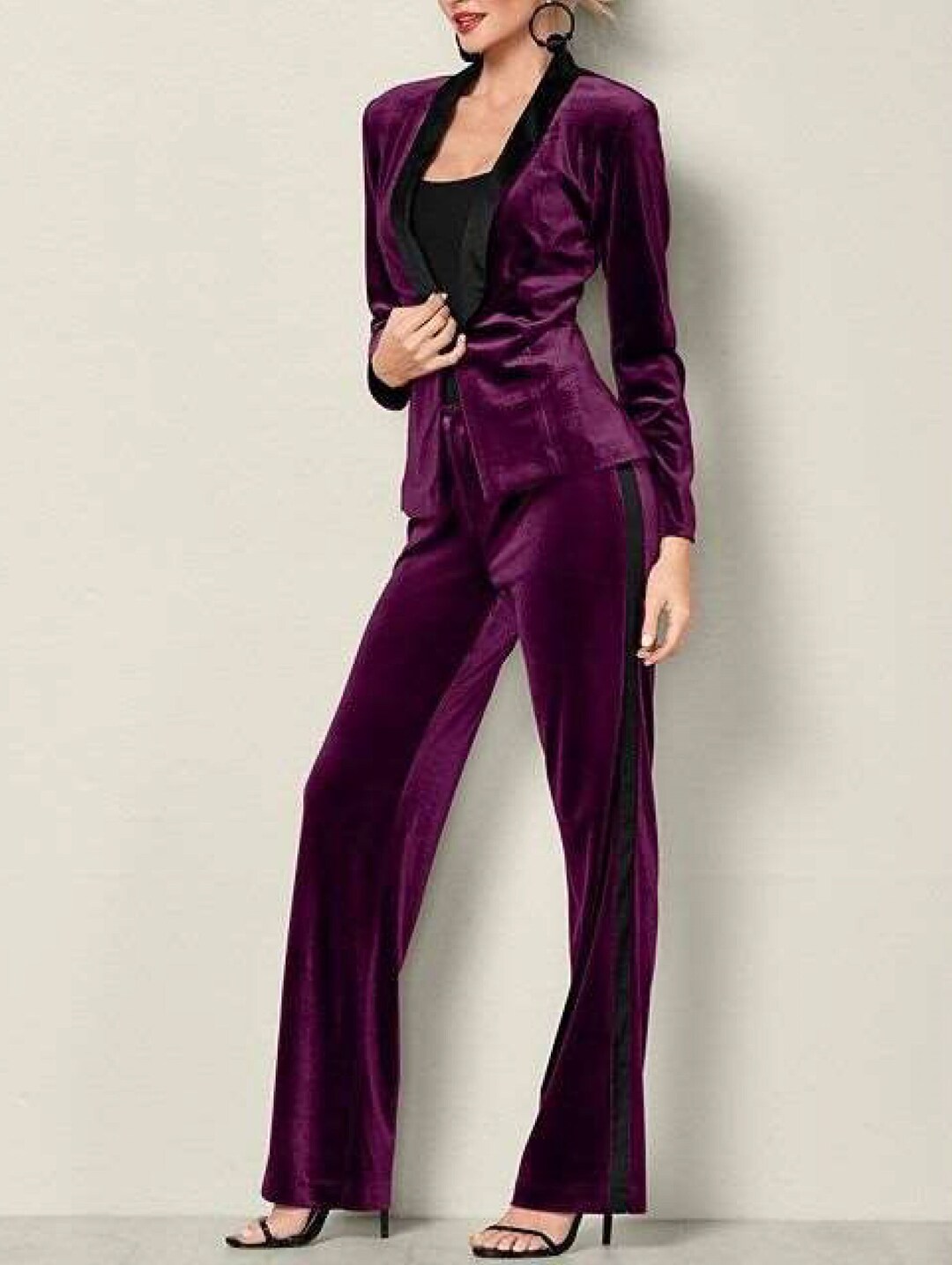 Women Velvet Suit Purple Velvet Tuxedo for Women Slim Fit Etsy