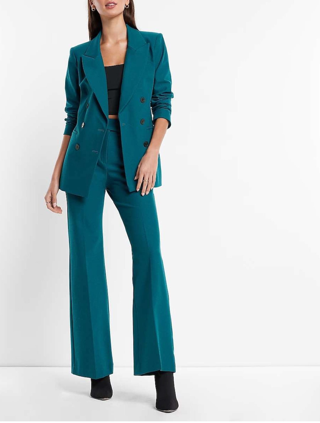 Women Green Pant Suit Teal Green Prom Suit Flare Pant Suit Etsy