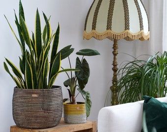 Decorative basket/flowerpot Kikongo (black) – for plants and other things