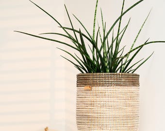 Decorative basket/flower pot Bida (black/white) for plants and other items