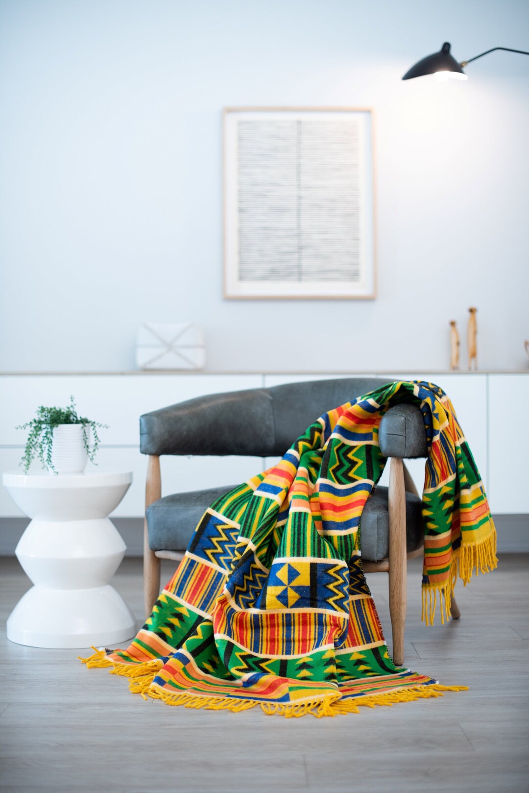 Bedspread Ghana Kente Yello/apple Bed Throw, Cuddly Blanket, Blanket