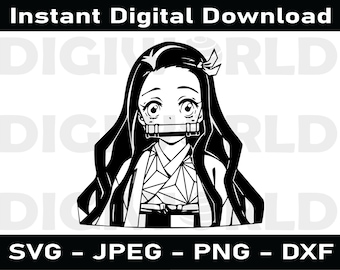 Puede incluir: Ilustración en blanco y negro de línea de arte de un personaje de anime femenino con cabello negro largo, vistiendo un kimono japonés tradicional con un patrón geométrico. Ella tiene una máscara sobre la boca y un lazo en el cabello.