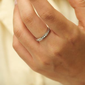 Channel Set Lab Grown Diamond Wedding Band, Certified Diamonds, Solid Gold Wedding Ring, Stackable Infinity Ring, CHRISTMAS SALE