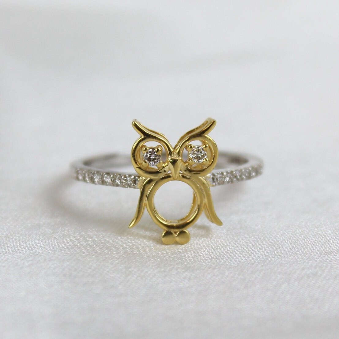 White Gold Owl Ring Etsy Singapore