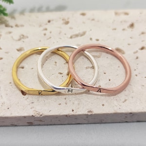 Personalized letter Ring,Custom Initial Ring,Tiny Ring,Stacking Ring,Mothers Ring,Gift for Her,MOTHER GIFTS