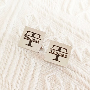 Gemelos personalizados para él, gemelos con letras iniciales, regalo de padrinos de boda, gemelos de boda, gemelos con nombre, regalo del día del padre, regalo para él