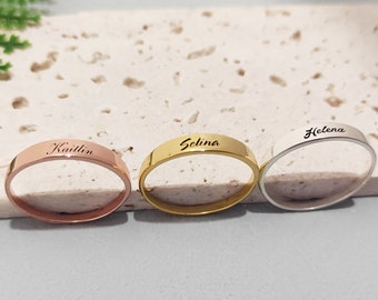 Personalized Engraved Ring,Wide Band,Tiny Signet Ring,Name Ring,Mother's Day Gift,Letter Ring,Gift For Her