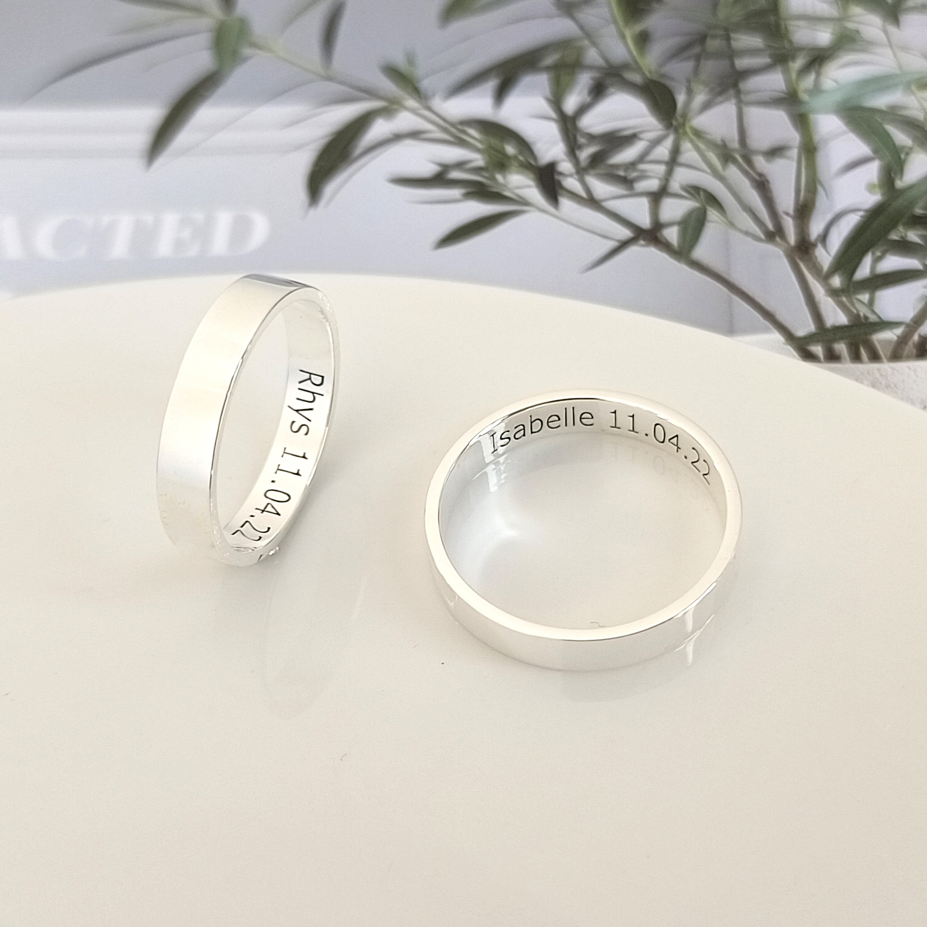 Custom Couple Rings, Engraved Rings, Gold、 Silver Rings, Wedding Rings ...