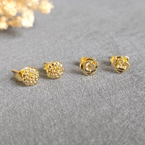 Birth Flower Earrings, Flower Earrings, Gold Earrings, Birthday Gifts, Gifts For Her