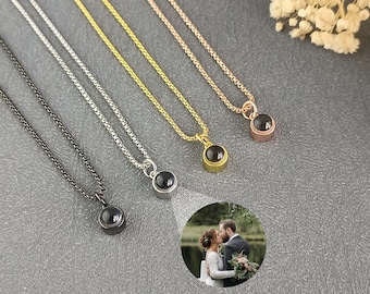 Customized Photo Projection Necklace, Picture Necklace, Memorial Picture Jewelry, Mother's Day Gift, Gift For Her,Birthday Gifts