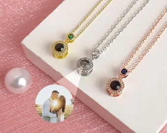 Customized Photo Projection Necklace, Personalized Picture Inside Necklace, Custom Memorial Picture Jewelry, Mother's Day Gift, Gift For Her