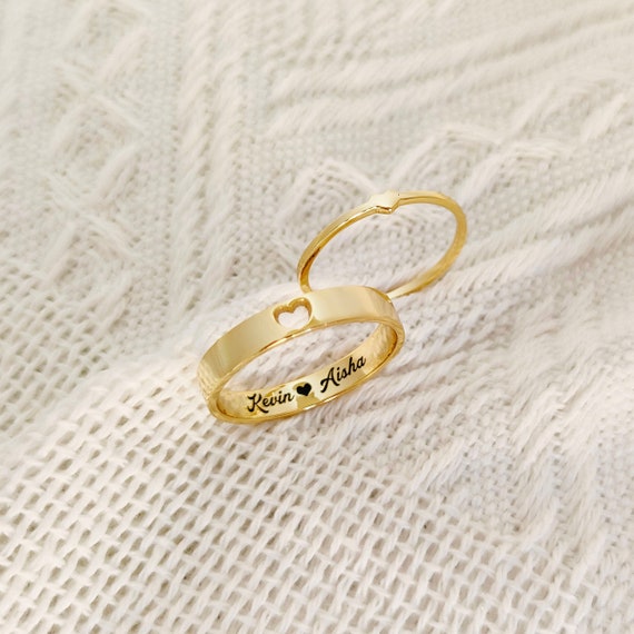 Buy Personalized Engraved Couples Ring Set,matching Ring Set
