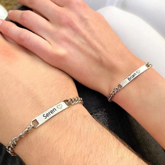 Personalized Couples Bracelet,gold Stainless Steel Bracelet,coordinates  Bracelet,name Bar Bracelet,mens Bracelet,matching Bracelet - Etsy